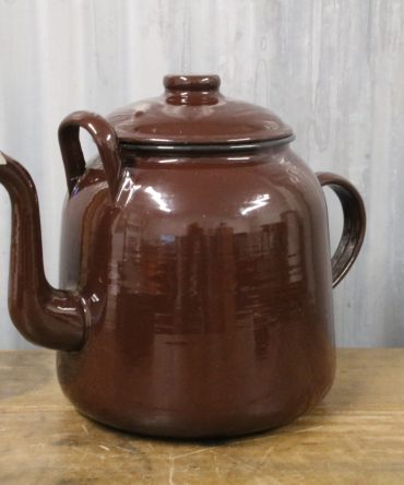 Enamel Brown Betty Teapot