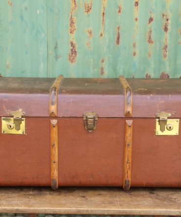 Large Brown Steamer Trunk